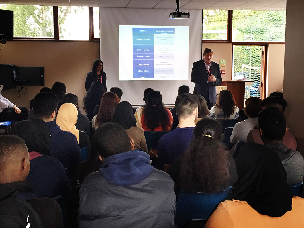 New student induction day at Regent College Harrow Regent Group